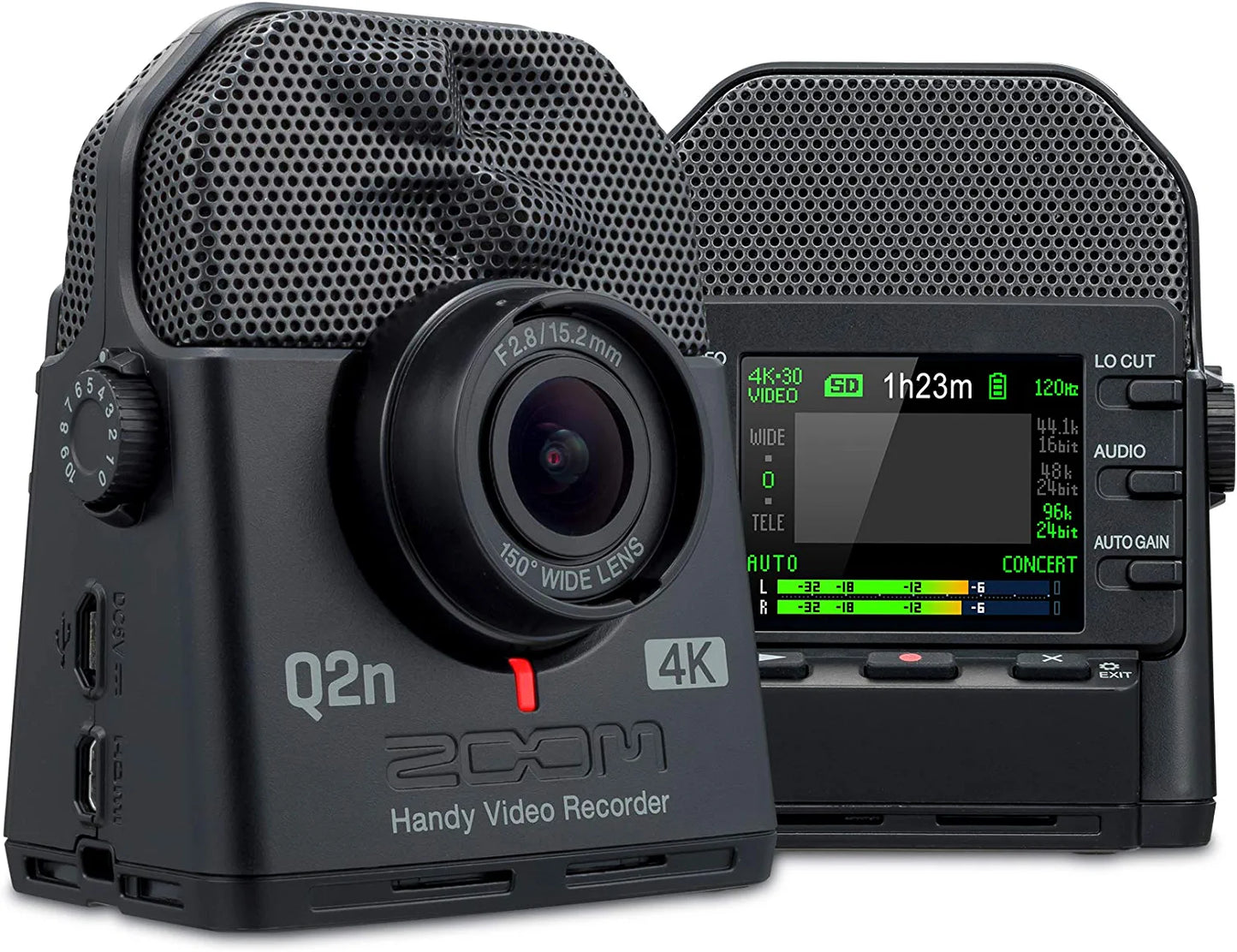 Zoom Q2n-4K Handy Video Recorder, 4K/30P Ultra High Definition Video, Compact Size, Stereo Microphones, Wide Angle Lens, for Recording Music, Video, YouTube Videos, Livestreaming