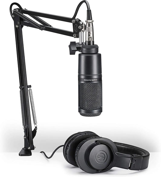 Audio-Technica AT2020 Cardioid Condenser Studio XLR Microphone, Ideal for Project/Home Studio Applications