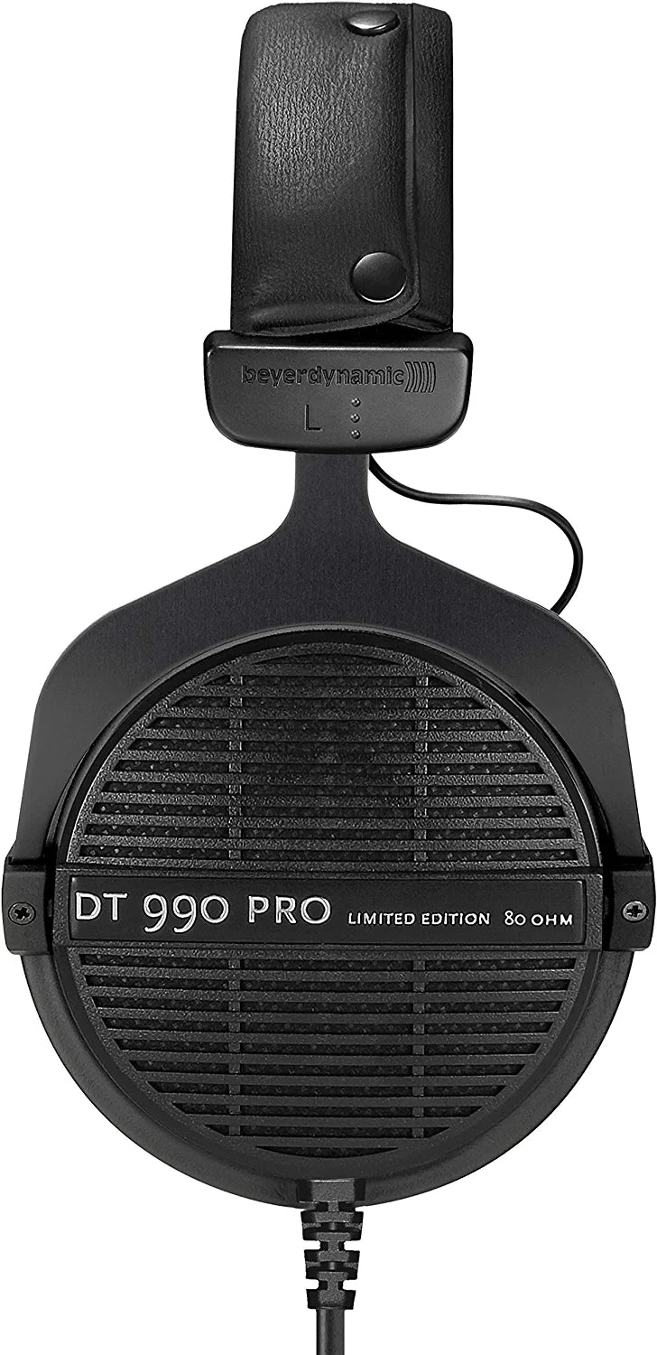 beyerdynamic Dt 990 Pro Over-Ear Studio Monitor Headphones - Open-Back Stereo Construction, Wired (80 Ohm, Black (Limited Edition))