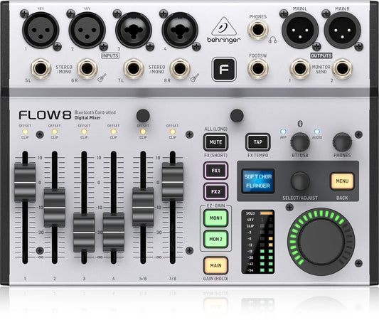 Behringer FLOW 8 8-Input Digital USB Audio Mixer with Bluetooth