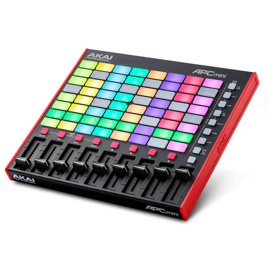 AKAI Professional APC Mini MK2 - USB MIDI Pad Controller for Clip Launching with Ableton Live Lite, 64 RGB Pads, Drum and Note Mode and MIDI Mixer,Black