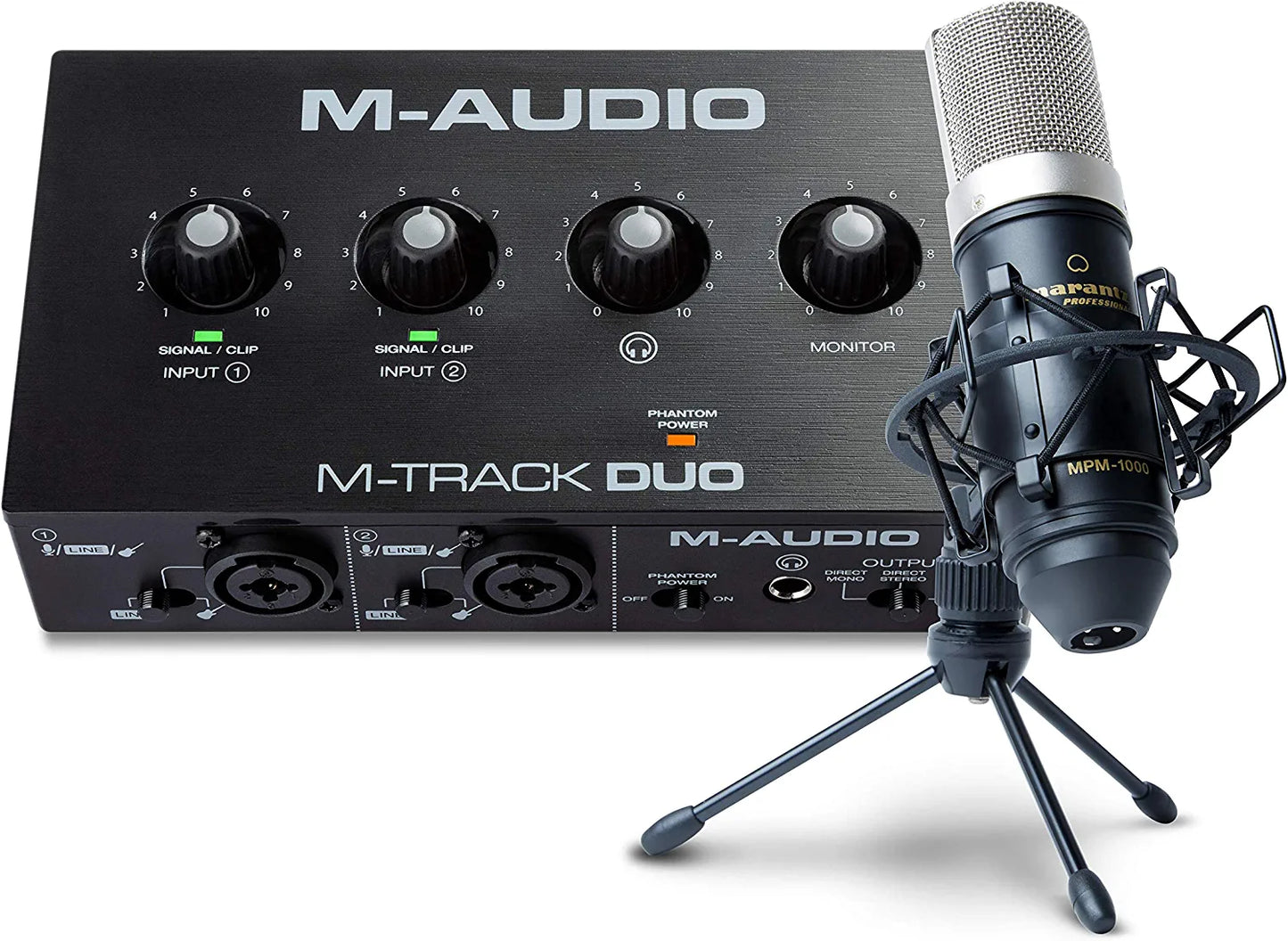 M-Audio M-Track Solo – USB Audio Interface for Recording, Streaming and Podcasting with XLR, Line and DI Inputs, Plus a Software Suite Included