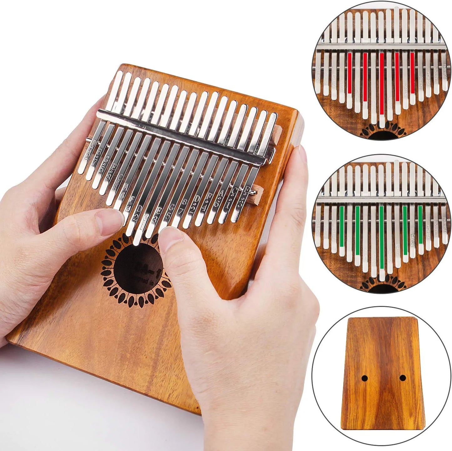 Newlam Kalimba Thumb Piano 17 Keys, Portable Mbira Finger Piano Gifts for Kids and Adults Beginners