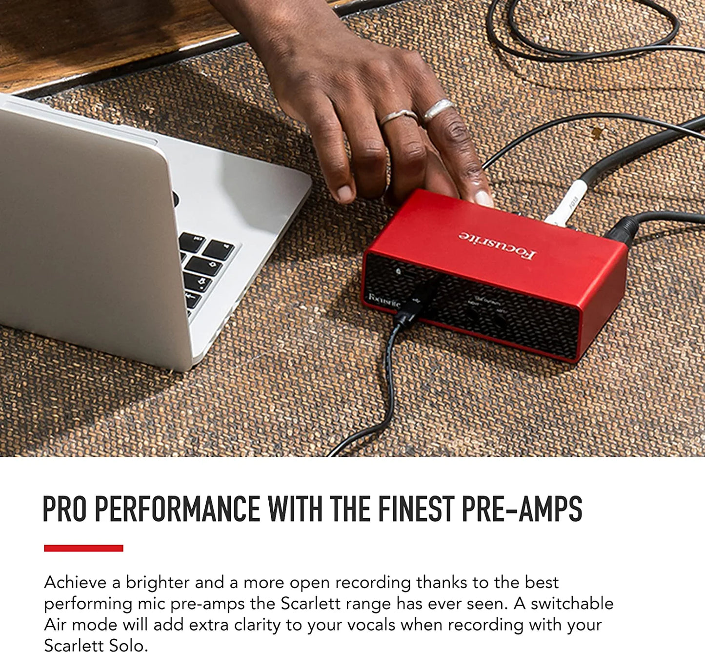 Focusrite Scarlett Solo 3rd Gen USB Audio Interface, for the Guitarist, Vocalist, Podcaster or Producer — High-Fidelity, Studio Quality Recording, and All the Software You Need to Record