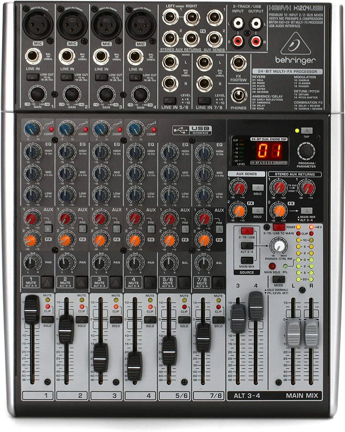 Behringer Xenyx X1204USB Mixer with USB and Effects