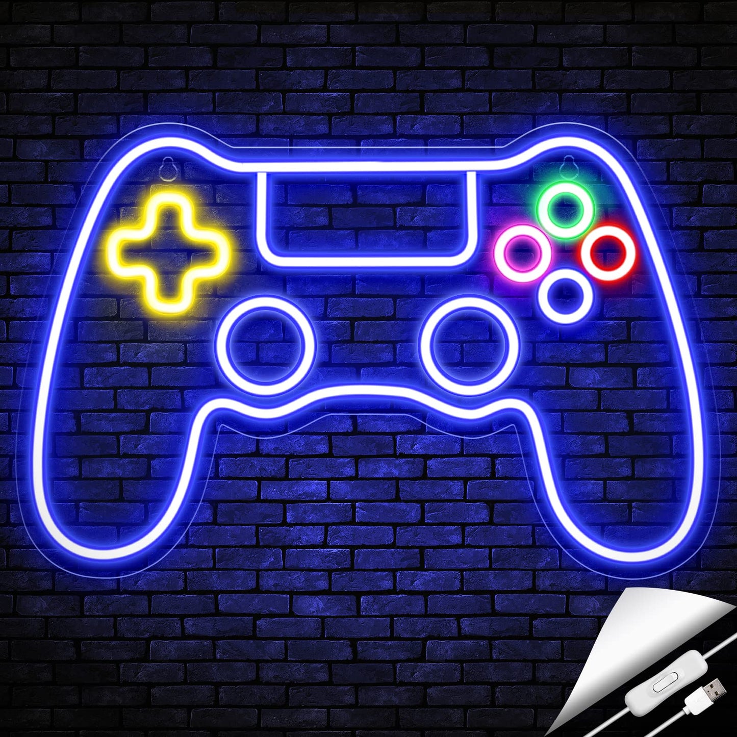 Kavaas Gamer Neon Sign, Game Controller Neon Sign for Gamer Room Decor - Gaming Neon Sign for Teen Boy Room Decor, LED Game Neon Sign Gaming Wall decor - Best Gamer Gifts for Boys, Kids