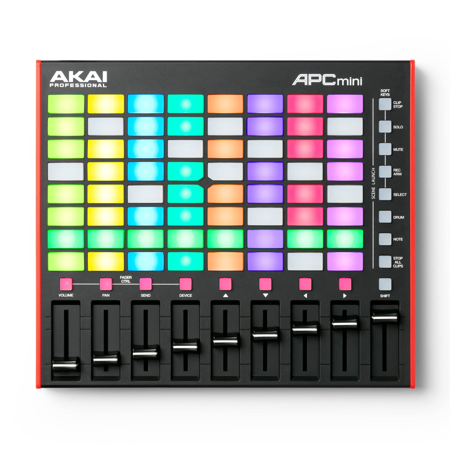 AKAI Professional APC Mini MK2 - USB MIDI Pad Controller for Clip Launching with Ableton Live Lite, 64 RGB Pads, Drum and Note Mode and MIDI Mixer,Black