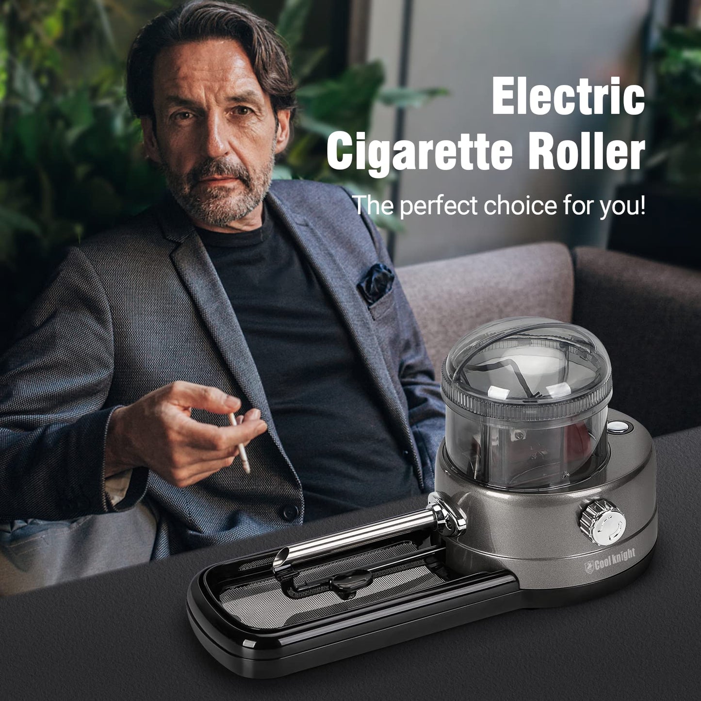 COOL KNIGHT Electric Cigarette Rolling Machine, Portable Tobacco Injector Machine can Grind Filled with Herb, Tobacco, etc. Suitable for Cigarette Tubes and Rolling Papers