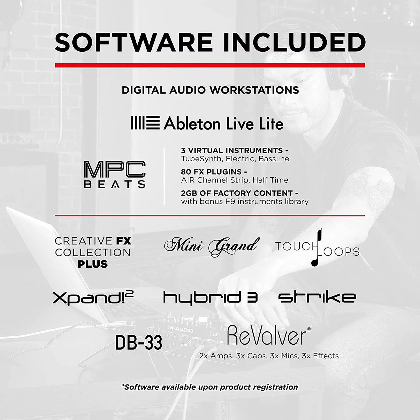 M-Audio AIR 192x4 USB C Audio Interface for Recording, Podcasting, Streaming with Studio Quality Sound, 1 XLR in and Music Production Software