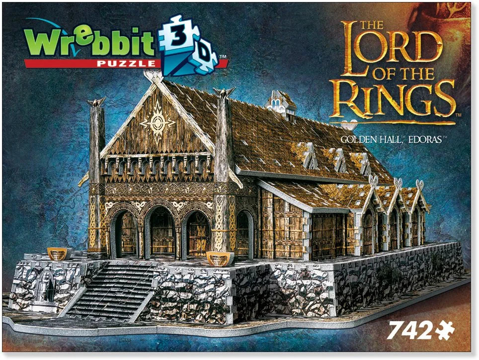 WREBBIT 3D Golden Hall Edoras Lord of The Rings Puzzle, 742-Piece