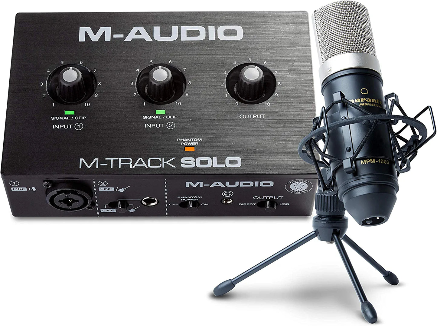 M-Audio M-Track Solo – USB Audio Interface for Recording, Streaming and Podcasting with XLR, Line and DI Inputs, Plus a Software Suite Included