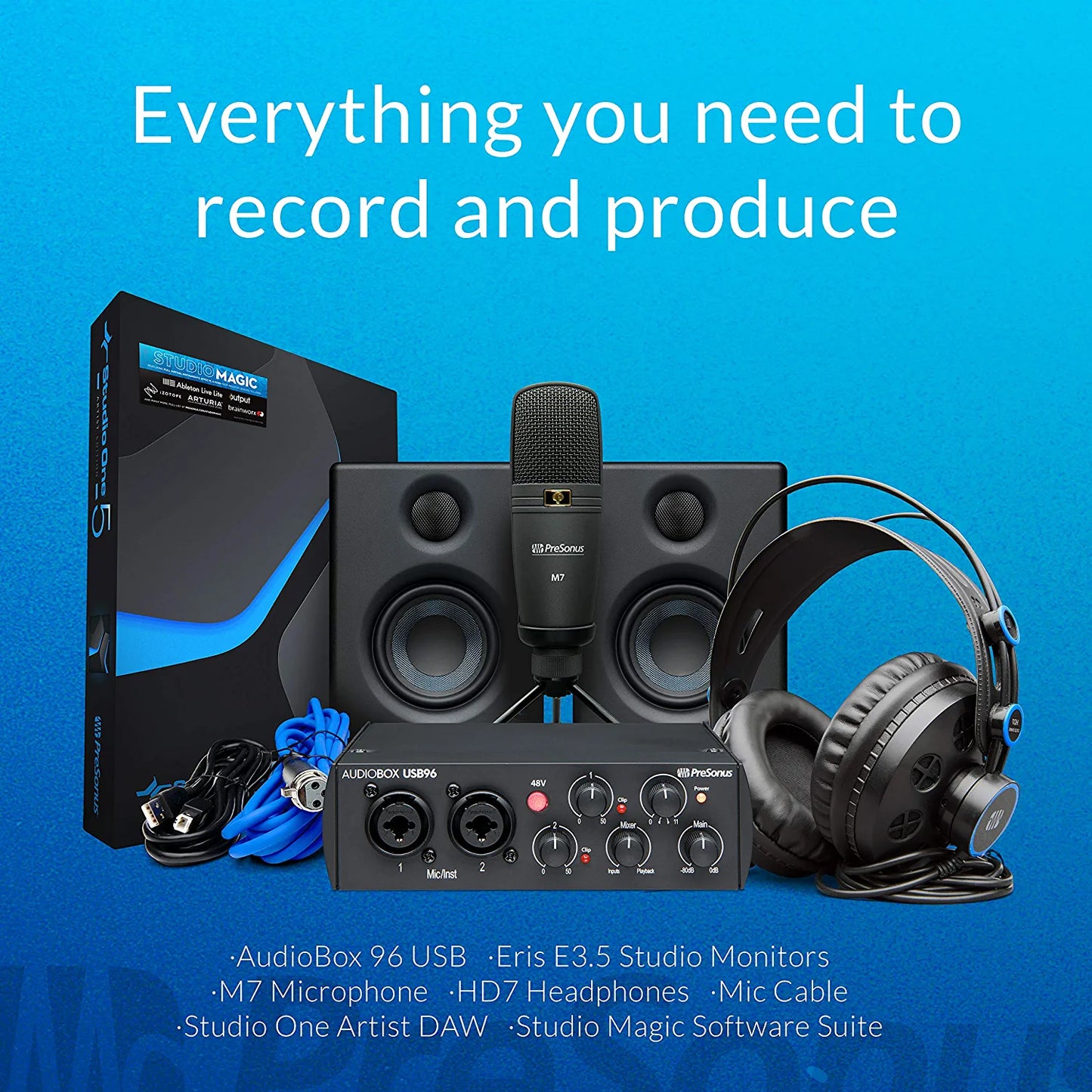 PreSonus AudioBox iOne 2x2 USB/iPad Audio Interface with Studio One Artist and Ableton Live Lite DAW Recording Software