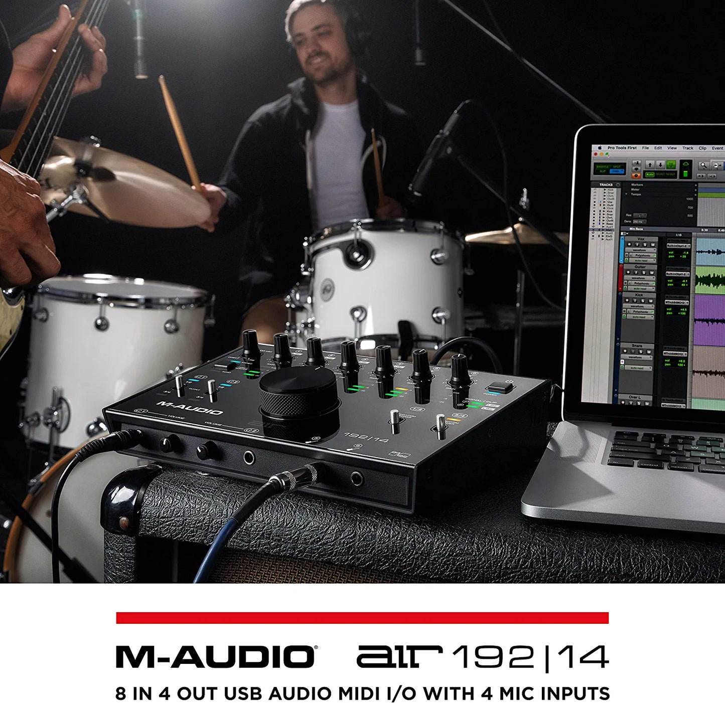 M-Audio AIR 192x4 USB C Audio Interface for Recording, Podcasting, Streaming with Studio Quality Sound, 1 XLR in and Music Production Software