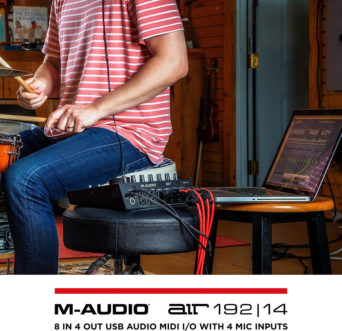 M-Audio AIR 192x4 USB C Audio Interface for Recording, Podcasting, Streaming with Studio Quality Sound, 1 XLR in and Music Production Software