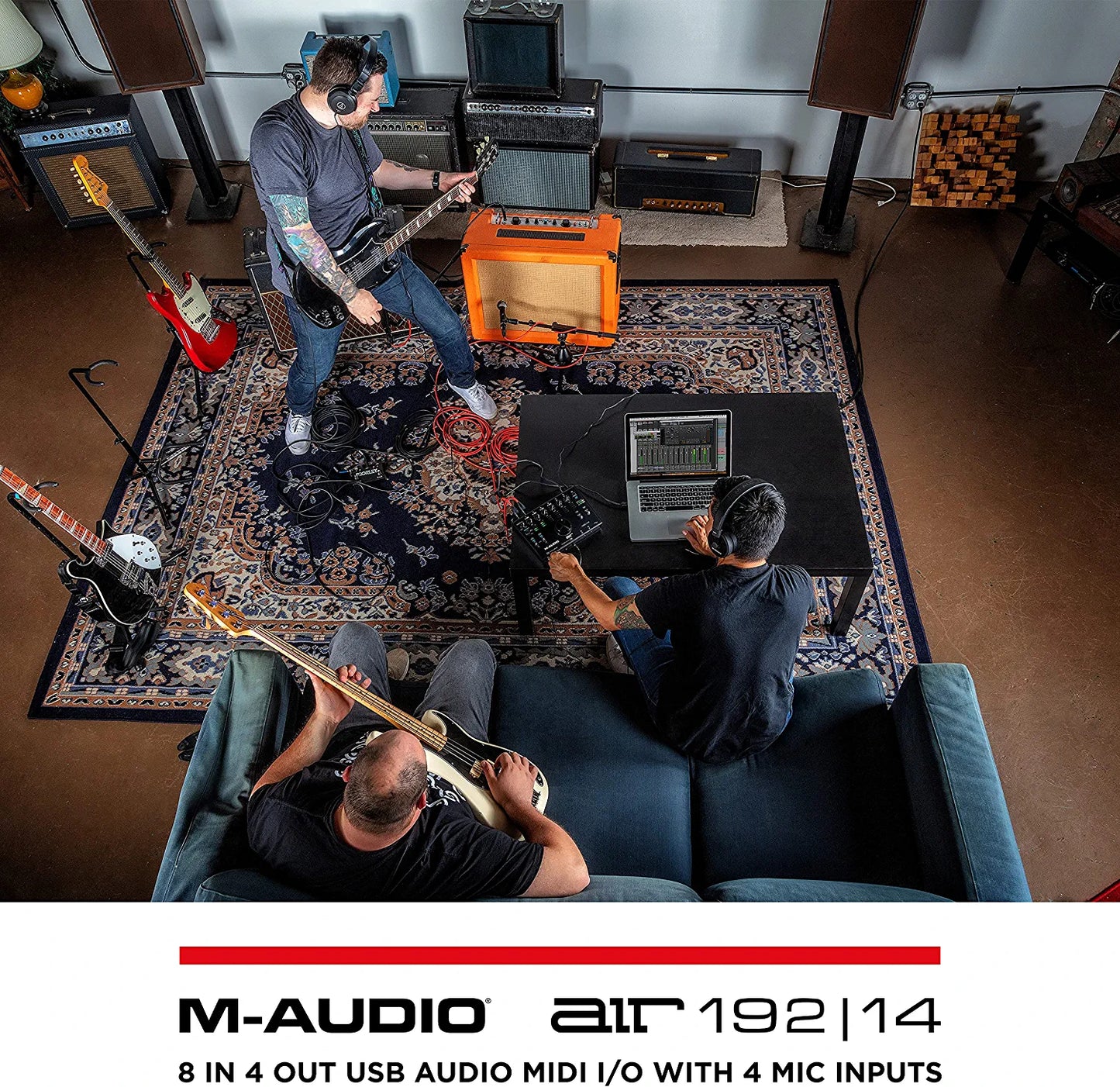 M-Audio AIR 192x4 USB C Audio Interface for Recording, Podcasting, Streaming with Studio Quality Sound, 1 XLR in and Music Production Software